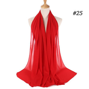 Hijab Scarf 72*175cm Plain Chiffon Scarves For Women Muslim Fasion Islam Clothing Headscarves Shawl For Ladies Headwrap Ramadan | TageUnlimited