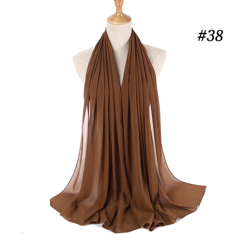 Hijab Scarf 72*175cm Plain Chiffon Scarves For Women Muslim Fasion Islam Clothing Headscarves Shawl For Ladies Headwrap Ramadan | TageUnlimited