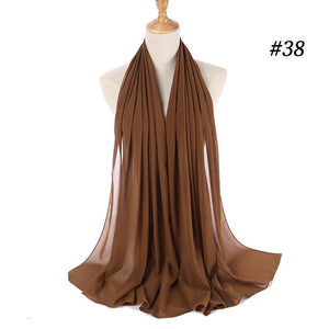 Hijab Scarf 72*175cm Plain Chiffon Scarves For Women Muslim Fasion Islam Clothing Headscarves Shawl For Ladies Headwrap Ramadan | TageUnlimited
