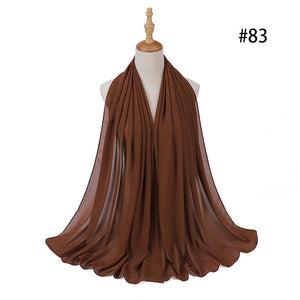 Hijab Scarf 72*175cm Plain Chiffon Scarves For Women Muslim Fasion Islam Clothing Headscarves Shawl For Ladies Headwrap Ramadan | TageUnlimited