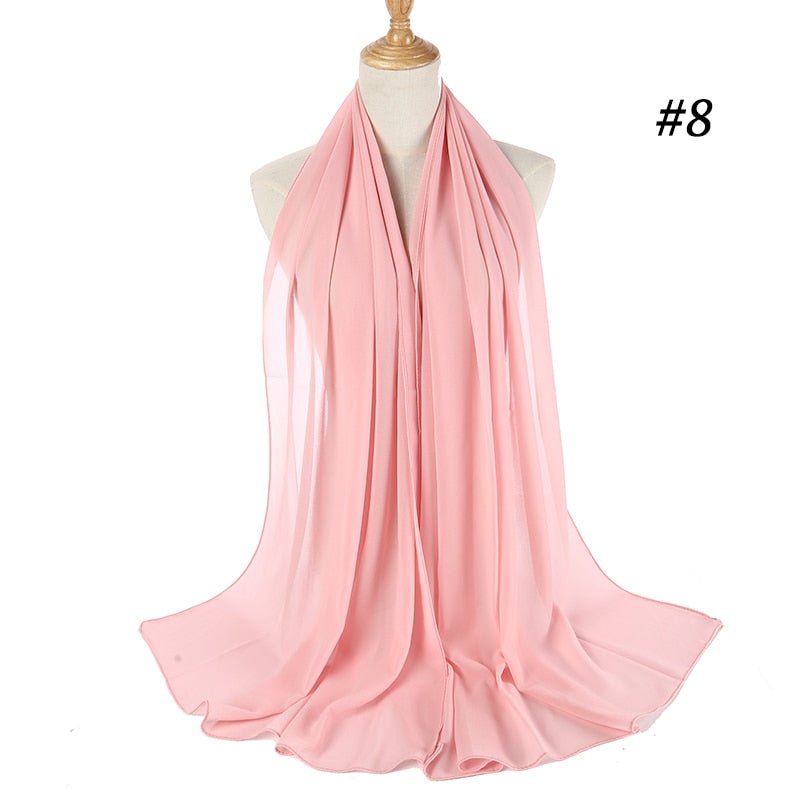 Hijab Scarf 72*175cm Plain Chiffon Scarves For Women Muslim Fasion Islam Clothing Headscarves Shawl For Ladies Headwrap Ramadan | TageUnlimited