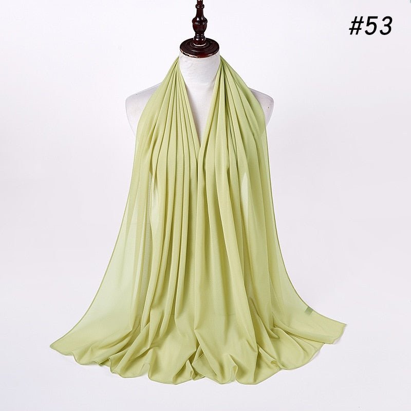 Hijab Scarf 72*175cm Plain Chiffon Scarves For Women Muslim Fasion Islam Clothing Headscarves Shawl For Ladies Headwrap Ramadan | TageUnlimited
