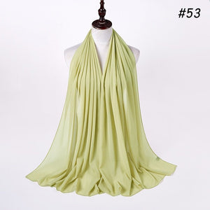 Hijab Scarf 72*175cm Plain Chiffon Scarves For Women Muslim Fasion Islam Clothing Headscarves Shawl For Ladies Headwrap Ramadan | TageUnlimited