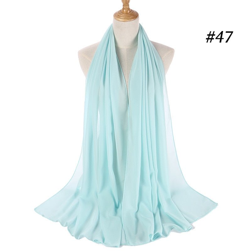 Hijab Scarf 72*175cm Plain Chiffon Scarves For Women Muslim Fasion Islam Clothing Headscarves Shawl For Ladies Headwrap Ramadan | TageUnlimited