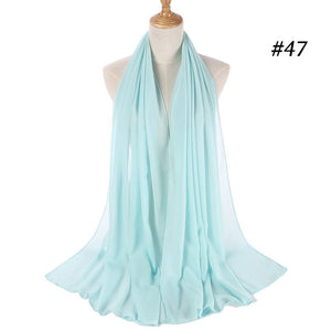 Hijab Scarf 72*175cm Plain Chiffon Scarves For Women Muslim Fasion Islam Clothing Headscarves Shawl For Ladies Headwrap Ramadan | TageUnlimited