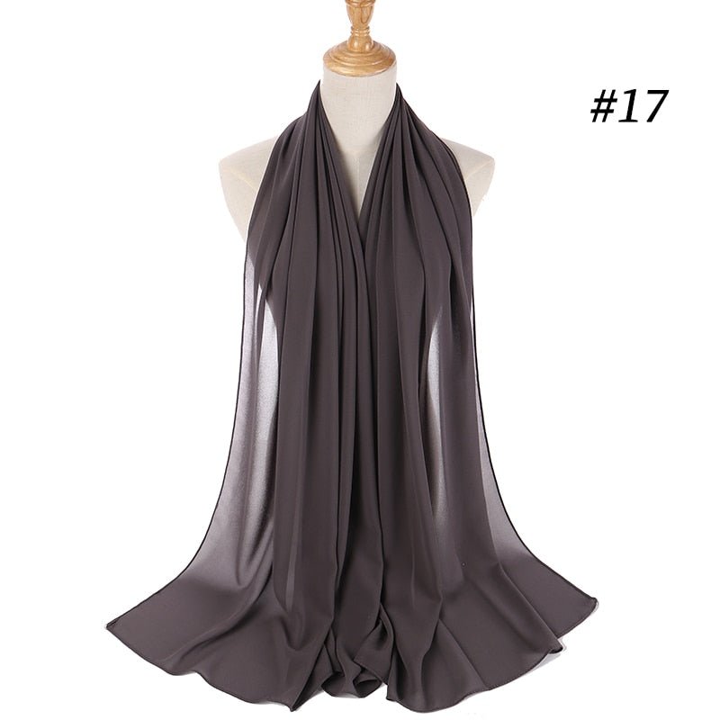 Hijab Scarf 72*175cm Plain Chiffon Scarves For Women Muslim Fasion Islam Clothing Headscarves Shawl For Ladies Headwrap Ramadan | TageUnlimited