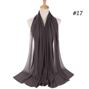 Hijab Scarf 72*175cm Plain Chiffon Scarves For Women Muslim Fasion Islam Clothing Headscarves Shawl For Ladies Headwrap Ramadan | TageUnlimited