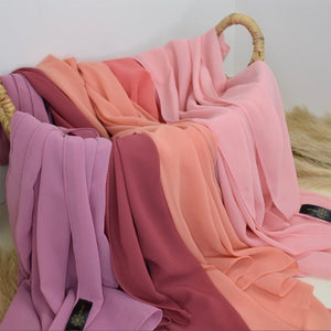 Hijab Scarf 72*175cm Plain Chiffon Scarves For Women Muslim Fasion Islam Clothing Headscarves Shawl For Ladies Headwrap Ramadan - TageUnlimited