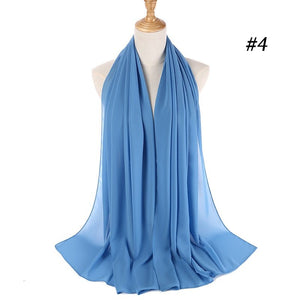 Hijab Scarf 72*175cm Plain Chiffon Scarves For Women Muslim Fasion Islam Clothing Headscarves Shawl For Ladies Headwrap Ramadan | TageUnlimited