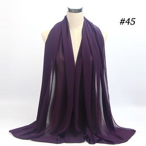 Hijab Scarf 72*175cm Plain Chiffon Scarves For Women Muslim Fasion Islam Clothing Headscarves Shawl For Ladies Headwrap Ramadan | TageUnlimited