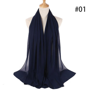 Hijab Scarf 72*175cm Plain Chiffon Scarves For Women Muslim Fasion Islam Clothing Headscarves Shawl For Ladies Headwrap Ramadan | TageUnlimited