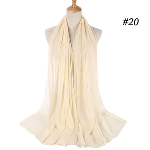 Hijab Scarf 72*175cm Plain Chiffon Scarves For Women Muslim Fasion Islam Clothing Headscarves Shawl For Ladies Headwrap Ramadan | TageUnlimited