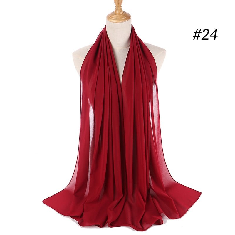 Hijab Scarf 72*175cm Plain Chiffon Scarves For Women Muslim Fasion Islam Clothing Headscarves Shawl For Ladies Headwrap Ramadan | TageUnlimited