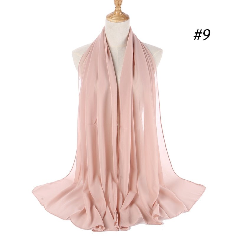 Hijab Scarf 72*175cm Plain Chiffon Scarves For Women Muslim Fasion Islam Clothing Headscarves Shawl For Ladies Headwrap Ramadan | TageUnlimited