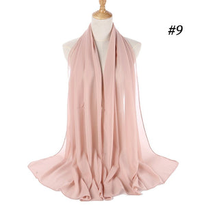 Hijab Scarf 72*175cm Plain Chiffon Scarves For Women Muslim Fasion Islam Clothing Headscarves Shawl For Ladies Headwrap Ramadan | TageUnlimited