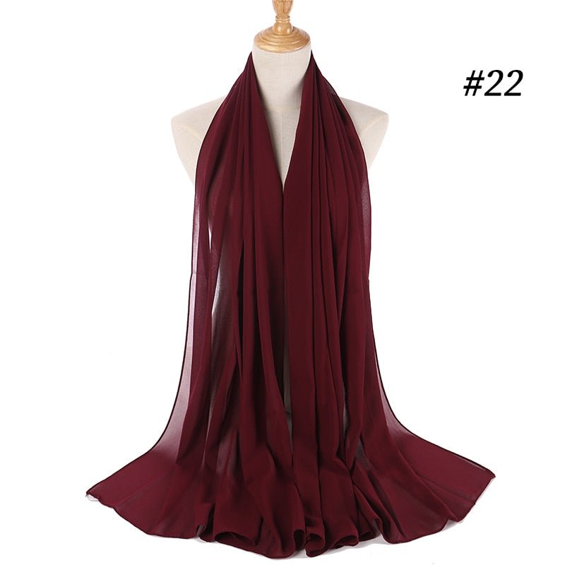 Hijab Scarf 72*175cm Plain Chiffon Scarves For Women Muslim Fasion Islam Clothing Headscarves Shawl For Ladies Headwrap Ramadan | TageUnlimited