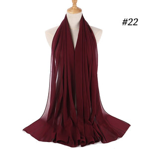 Hijab Scarf 72*175cm Plain Chiffon Scarves For Women Muslim Fasion Islam Clothing Headscarves Shawl For Ladies Headwrap Ramadan | TageUnlimited