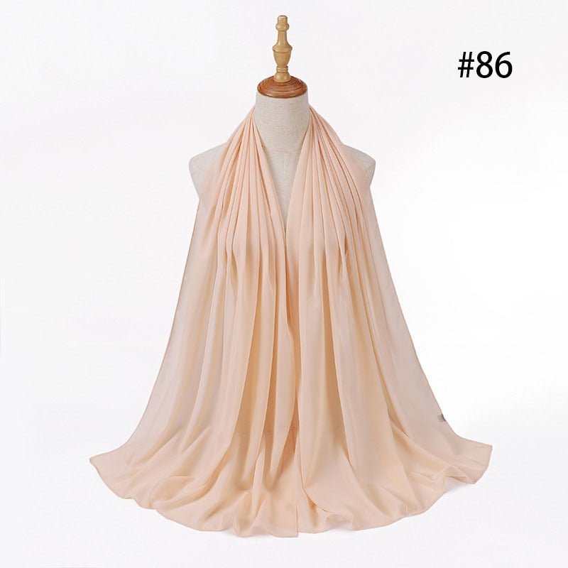 Hijab Scarf 72*175cm Plain Chiffon Scarves For Women Muslim Fasion Islam Clothing Headscarves Shawl For Ladies Headwrap Ramadan | TageUnlimited