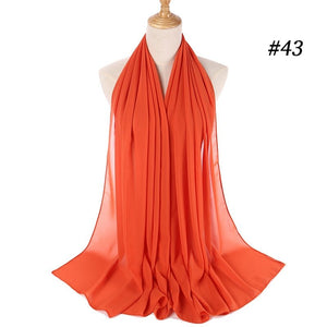 Hijab Scarf 72*175cm Plain Chiffon Scarves For Women Muslim Fasion Islam Clothing Headscarves Shawl For Ladies Headwrap Ramadan | TageUnlimited