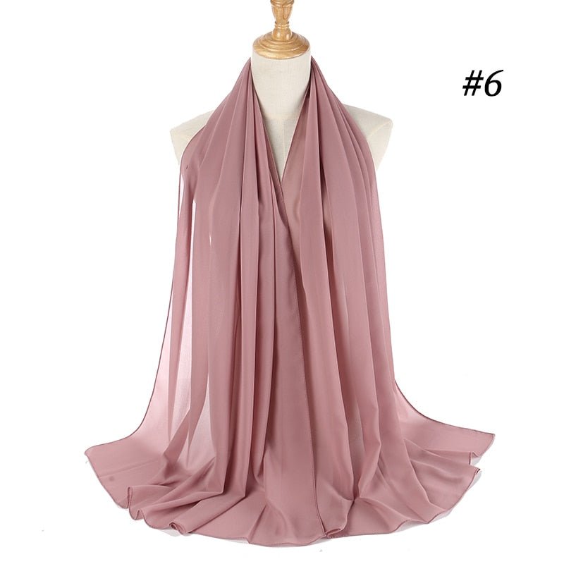Hijab Scarf 72*175cm Plain Chiffon Scarves For Women Muslim Fasion Islam Clothing Headscarves Shawl For Ladies Headwrap Ramadan | TageUnlimited