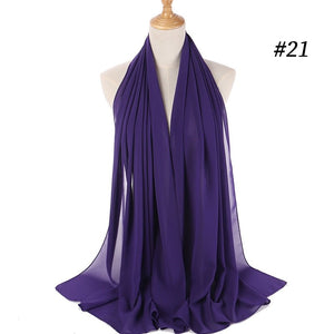 Hijab Scarf 72*175cm Plain Chiffon Scarves For Women Muslim Fasion Islam Clothing Headscarves Shawl For Ladies Headwrap Ramadan | TageUnlimited