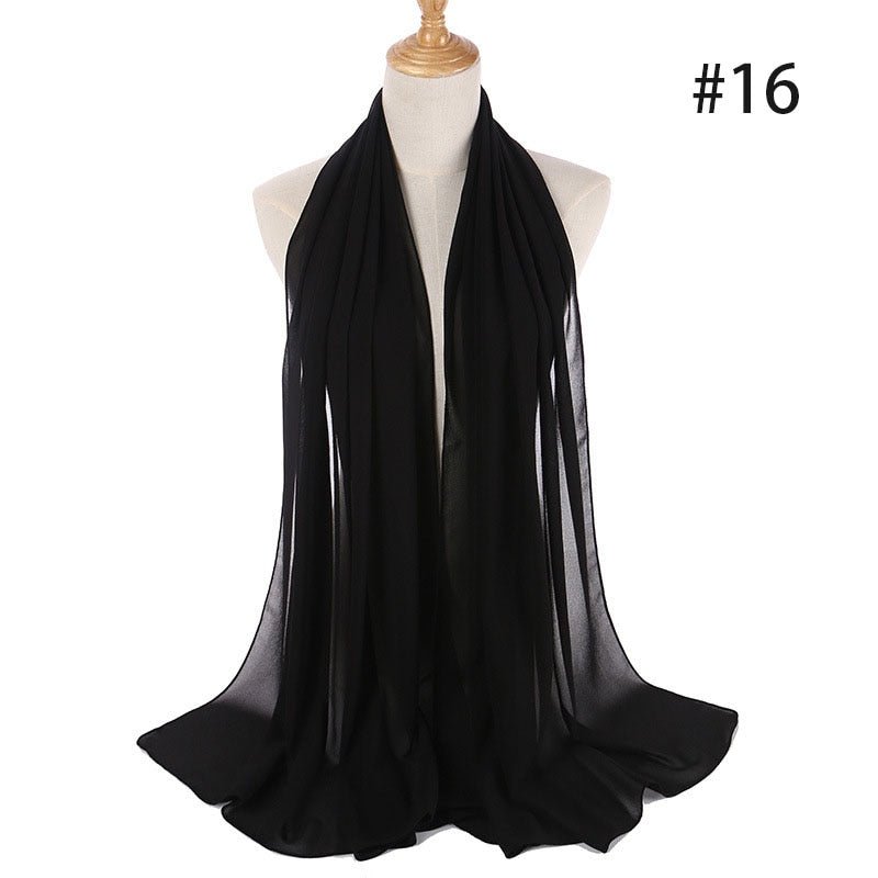 Hijab Scarf 72*175cm Plain Chiffon Scarves For Women Muslim Fasion Islam Clothing Headscarves Shawl For Ladies Headwrap Ramadan | TageUnlimited