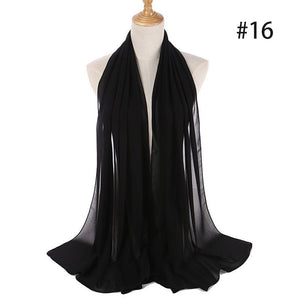 Hijab Scarf 72*175cm Plain Chiffon Scarves For Women Muslim Fasion Islam Clothing Headscarves Shawl For Ladies Headwrap Ramadan | TageUnlimited