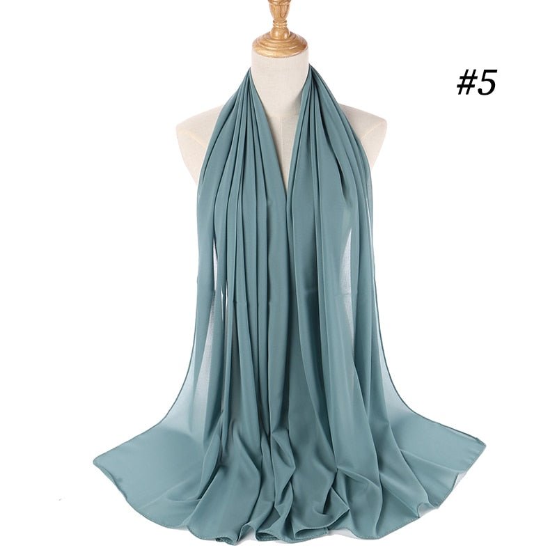 Hijab Scarf 72*175cm Plain Chiffon Scarves For Women Muslim Fasion Islam Clothing Headscarves Shawl For Ladies Headwrap Ramadan | TageUnlimited
