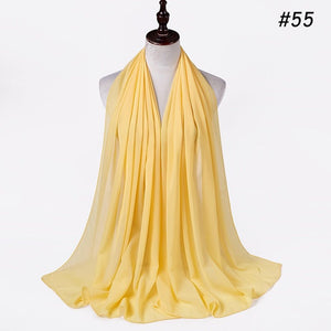 Hijab Scarf 72*175cm Plain Chiffon Scarves For Women Muslim Fasion Islam Clothing Headscarves Shawl For Ladies Headwrap Ramadan | TageUnlimited