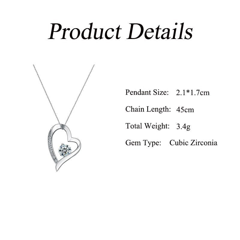 Hollow Heart Pendant Necklace Women Zircon Necklace for Granddaughter Birthday Gift Fashion Jewelry from Grandma Accessories | 0 | Tage-Active