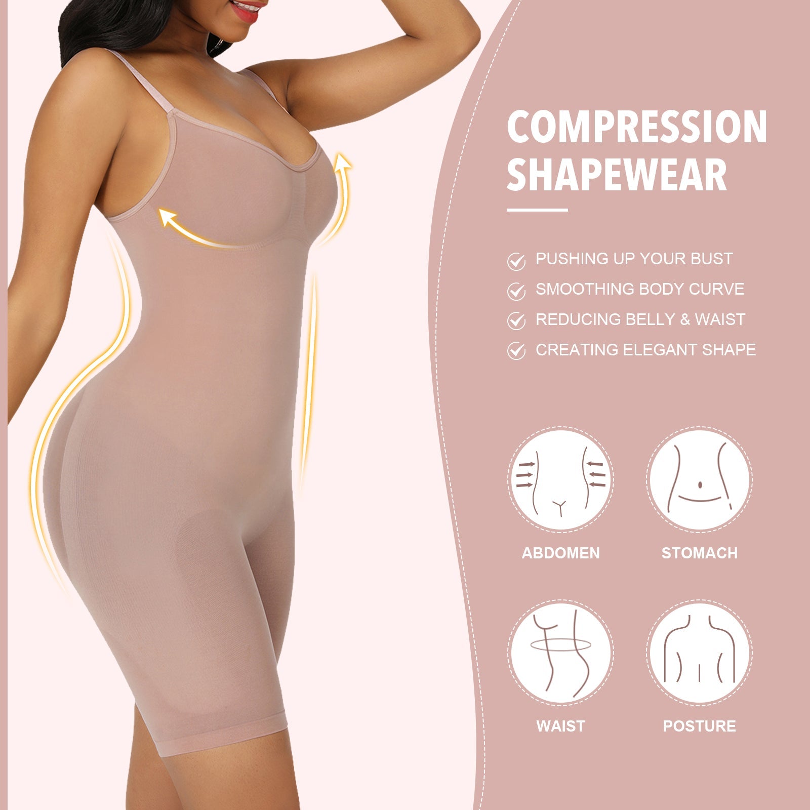Fajas Colombian Seamless Shapewear High Waist Slimming Belly Tummy Control Pantie Full Body Shaper Shapewear | Tage-Active