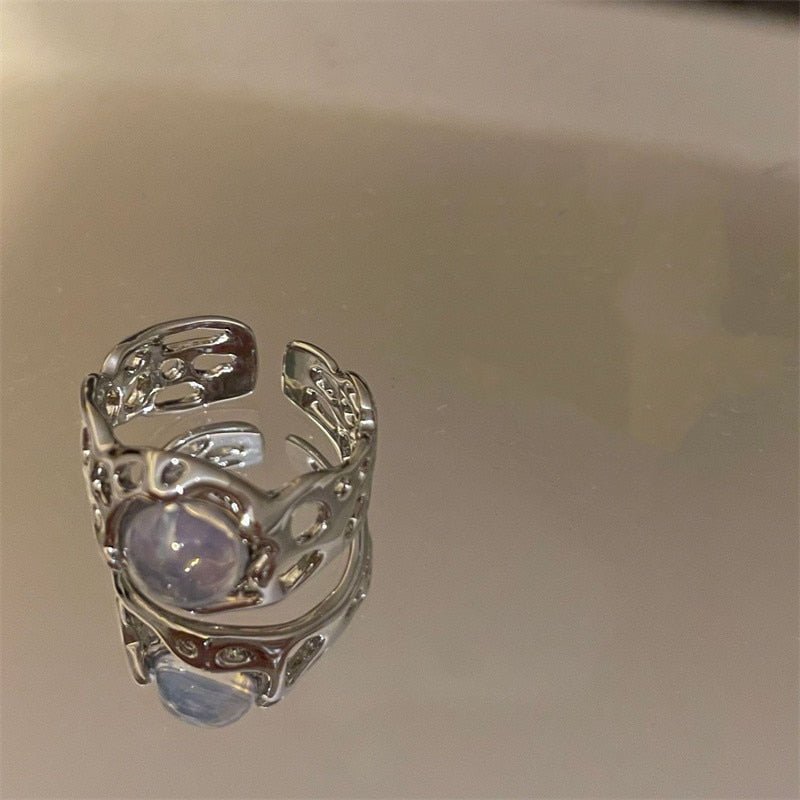 INS Fashion Silver Color Minimalist Irregular Twined Finger Rings Creative Geometric Punk Opening Rings for Women Girls Jewelry | 0 | Tage-Active