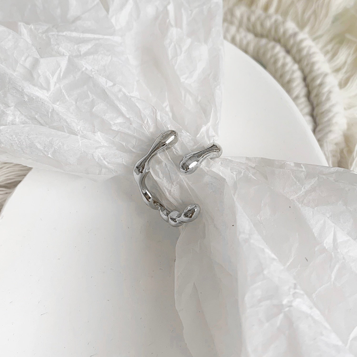 INS Fashion Silver Color Minimalist Irregular Twined Finger Rings Creative Geometric Punk Opening Rings for Women Girls Jewelry | 0 | Tage-Active