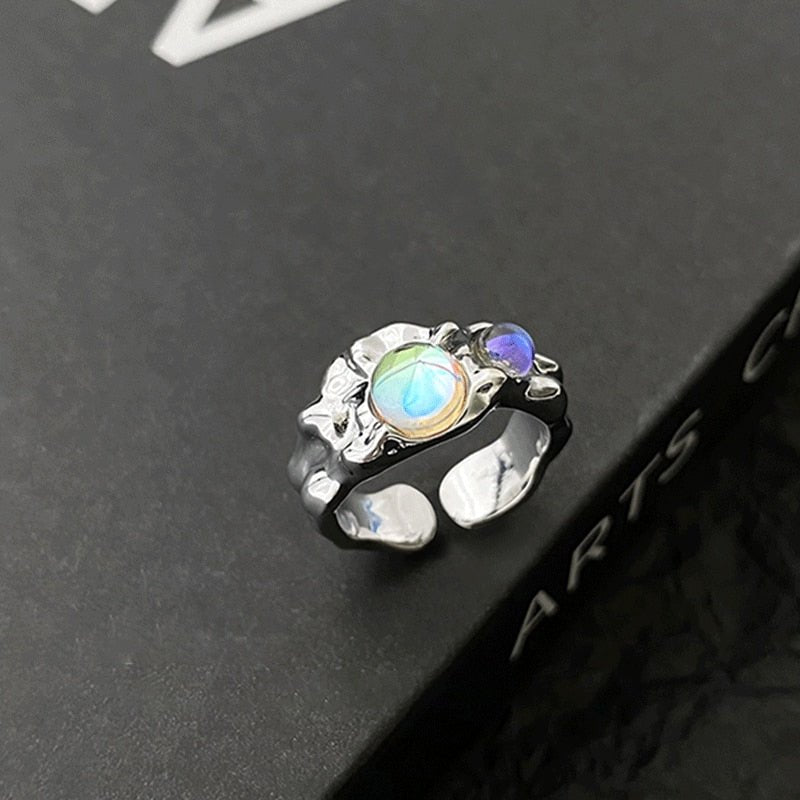 INS Fashion Silver Color Minimalist Irregular Twined Finger Rings Creative Geometric Punk Opening Rings for Women Girls Jewelry | 0 | Tage-Active