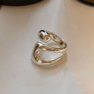 INS Fashion Silver Color Minimalist Irregular Twined Finger Rings Creative Geometric Punk Opening Rings for Women Girls Jewelry | 0 | Tage-Active