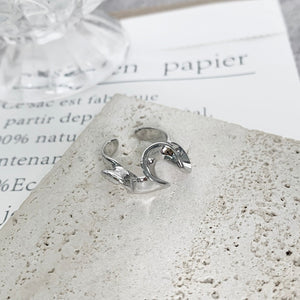 INS Fashion Silver Color Minimalist Irregular Twined Finger Rings Creative Geometric Punk Opening Rings for Women Girls Jewelry | 0 | Tage-Active