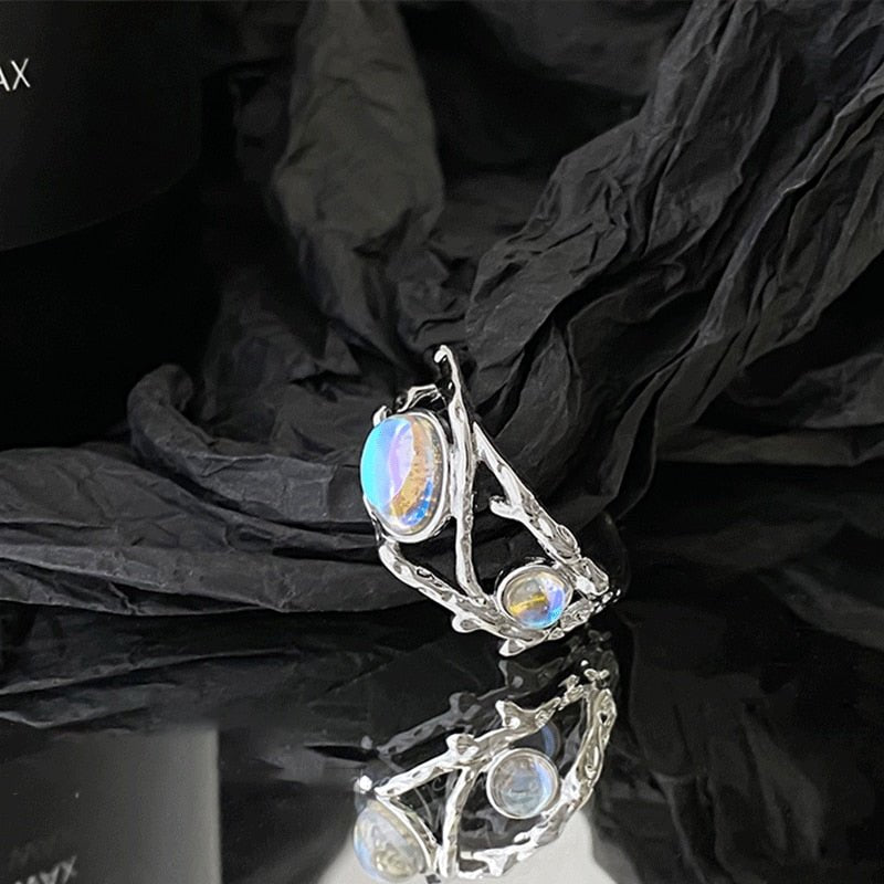 INS Fashion Silver Color Minimalist Irregular Twined Finger Rings Creative Geometric Punk Opening Rings for Women Girls Jewelry | 0 | Tage-Active