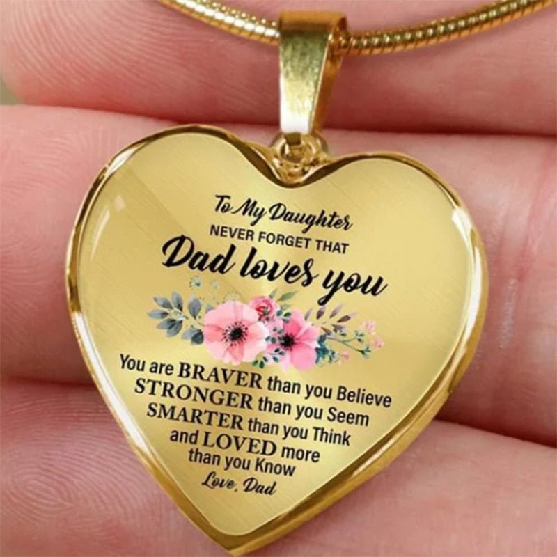 Kawaii Cartoon Bear Mom and Baby Heart Necklace Gold Silver Plated To My Daughter Necklaces For Girls Kids Birthday Gifts | 0 | Tage-Active