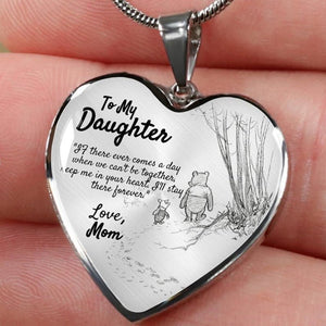 Kawaii Cartoon Bear Mom and Baby Heart Necklace Gold Silver Plated To My Daughter Necklaces For Girls Kids Birthday Gifts | 0 | Tage-Active