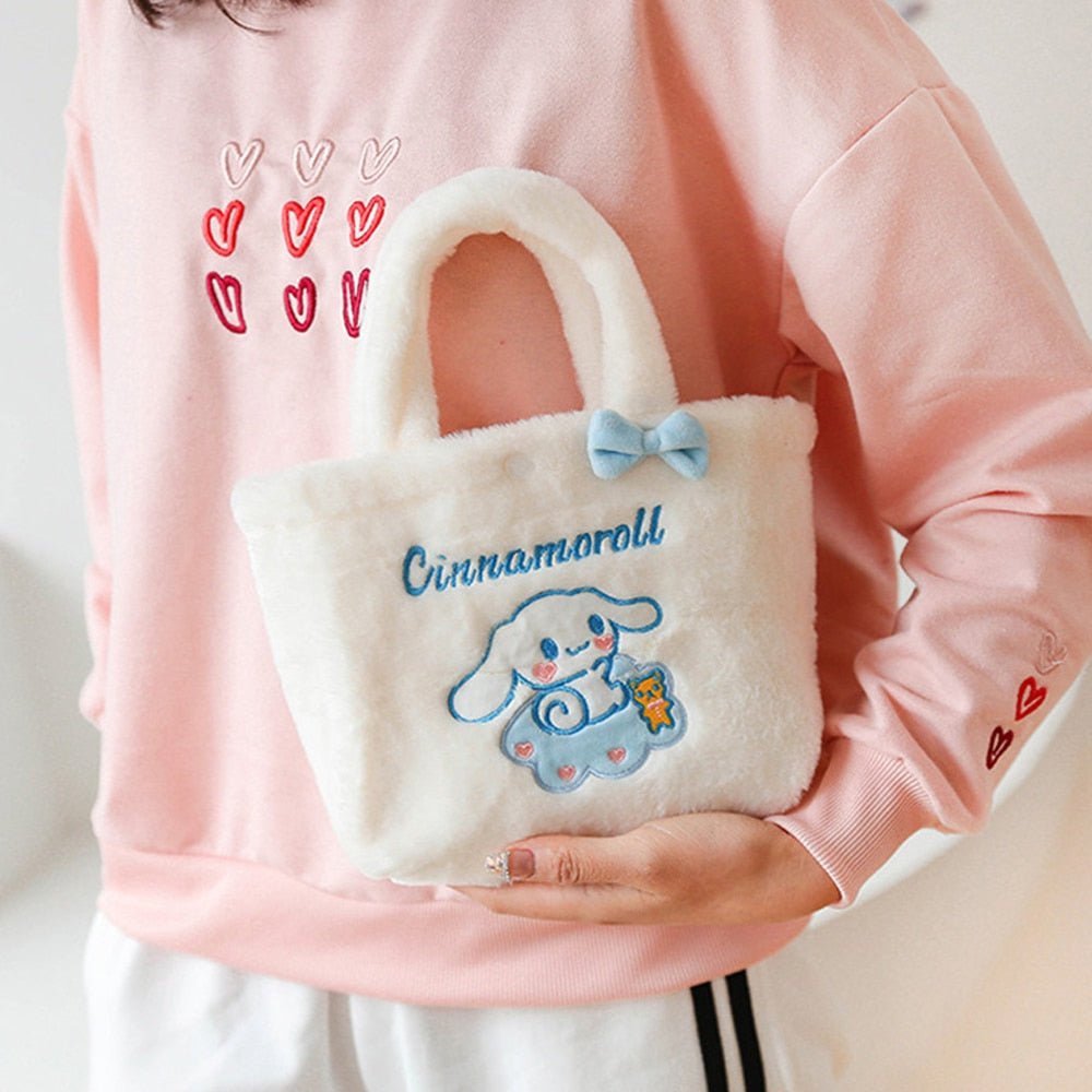 Kawaii Cinnamoroll Sanrio Plush Bag My Melody Anime Handbags Kt Cat Purin Dog Kuromi Plushie Free Shipping Backpack for Girls | 0 | Tage-Active