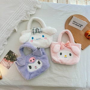 Kawaii Cinnamoroll Sanrio Plush Bag My Melody Anime Handbags Kt Cat Purin Dog Kuromi Plushie Free Shipping Backpack for Girls | 0 | Tage-Active