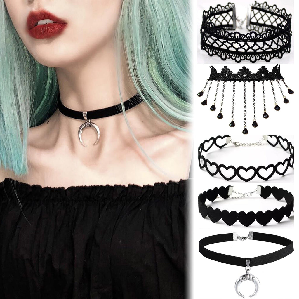 Fashion Velvet Choker Necklace for Women Vintage Sexy Lace Necklace with Pendants Gothic Girl Neck Jewelry Accessories | 0 | Tage-Active