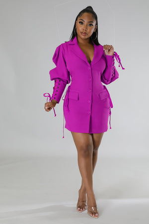 Lace Up Lantern Blazer Style Mini Dress Women Fashion Single Breasted Long Sleeve Dresses Autumn Winter Female Slim Clothing | 0 | TageUnlimited