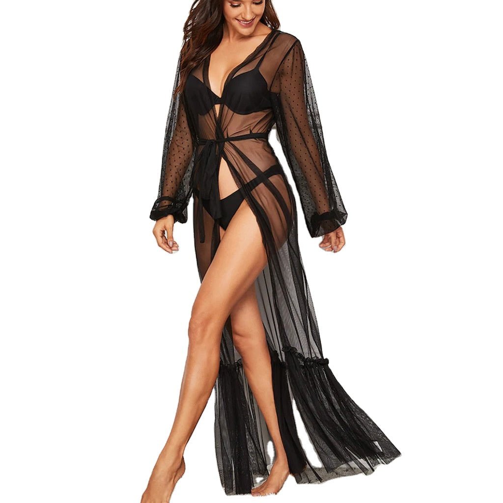 Ladies Sexy Long Skirt Nightwear Lace Lingerie Sexy Hot Transparent Pajamas | Tage-Active