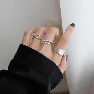 LATS 7pcs Fashion Jewelry Rings Set Hot Selling Metal Hollow Round Opening Women Finger Ring for Girl Lady Party Wedding Gifts | 0 | Tage-Active