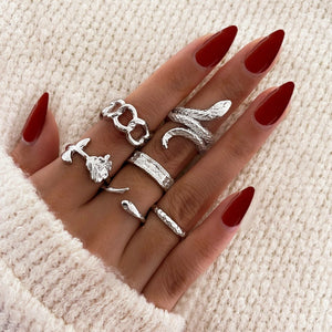 LATS Bohemian Gold Color Chain Rings Set for Women Fashion Boho Coin Snake Moon Star Rings Party Female Trend Jewelry Gifts | 0 | Tage-Active