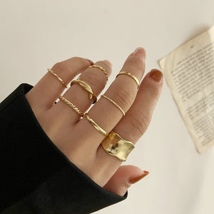 LATS Bohemian Gold Color Chain Rings Set for Women Fashion Boho Coin Snake Moon Star Rings Party Female Trend Jewelry Gifts | 0 | Tage-Active