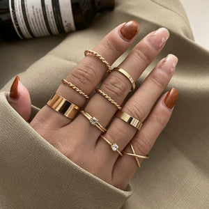 LATS Bohemian Gold Color Chain Rings Set for Women Fashion Boho Coin Snake Moon Star Rings Party Female Trend Jewelry Gifts | 0 | Tage-Active