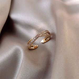 LATS Luxury Gold Color Pearl Zircon Rings for Woman Vintage Sexy Open Ring Party Joint Ring Fashion Elegant Jewelry Gifts - TageUnlimited