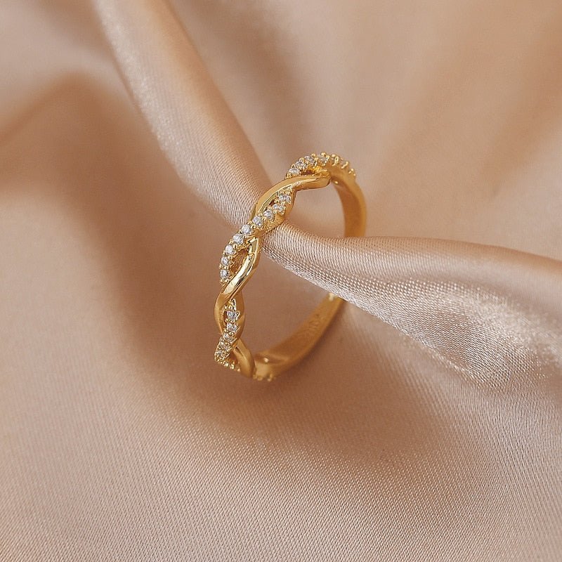LATS Luxury Gold Color Pearl Zircon Rings for Woman Vintage Sexy Open Ring Party Joint Ring Fashion Elegant Jewelry Gifts - TageUnlimited
